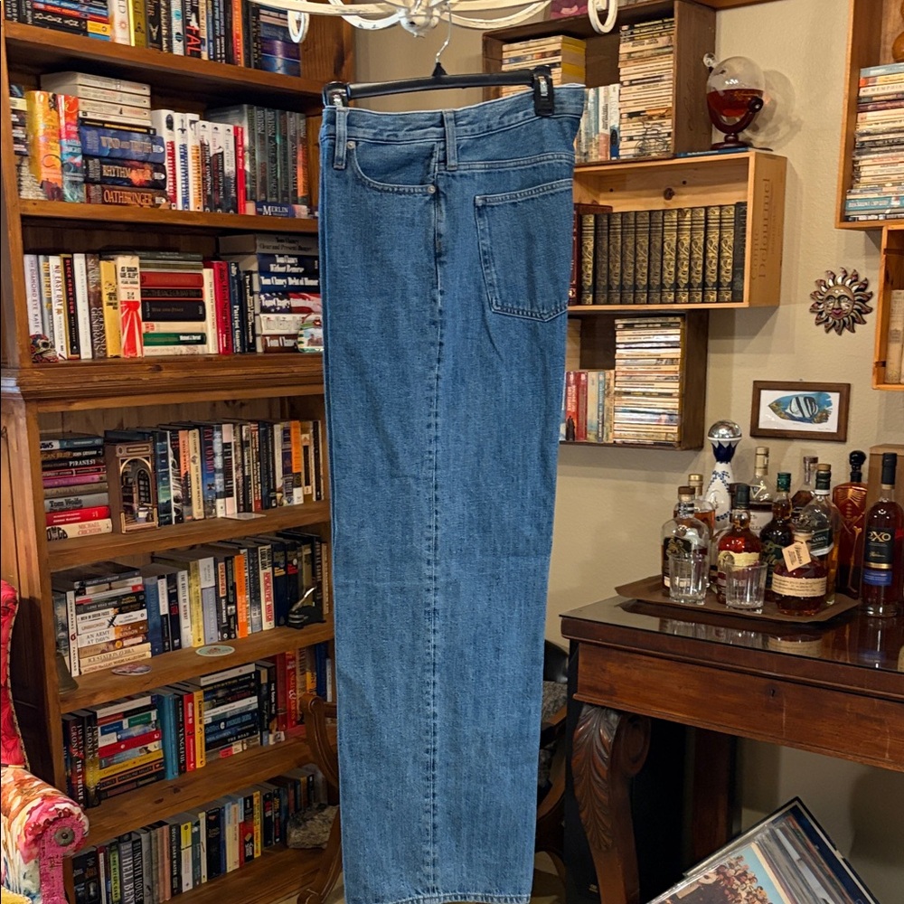 J. Crew Women's Wide Leg Jeans in Deep Blue